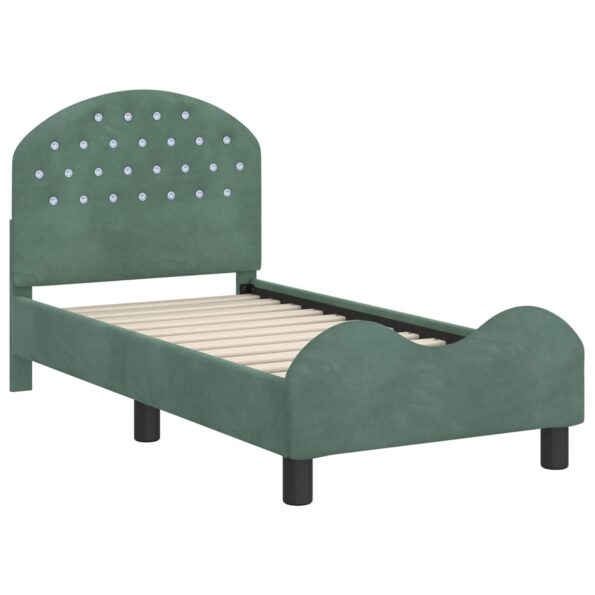 vidaXL Rám detskej postele s čelom Morská zelená 70 x 140 cm Zamat – Obrázok 4