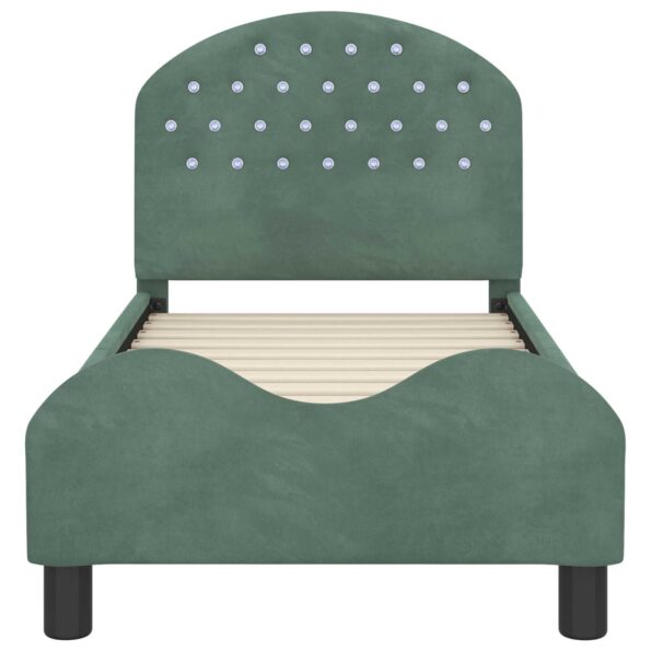 vidaXL Rám detskej postele s čelom Morská zelená 70 x 140 cm Zamat – Obrázok 5