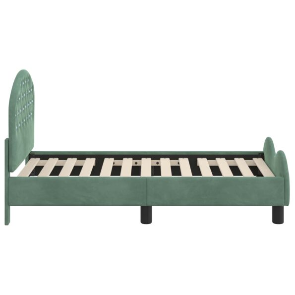 vidaXL Rám detskej postele s čelom Morská zelená 70 x 140 cm Zamat – Obrázok 6