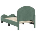 vidaXL Rám detskej postele s čelom Morská zelená 70 x 140 cm Zamat – Obrázok 7