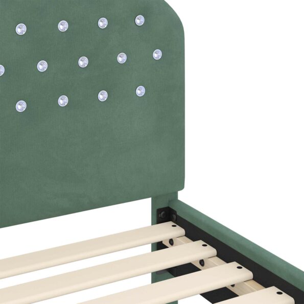 vidaXL Rám detskej postele s čelom Morská zelená 70 x 140 cm Zamat – Obrázok 8