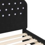 vidaXL Detský rám na posteľ s čelom Čierna 80 x 160 cm Zamat – Obrázok 8