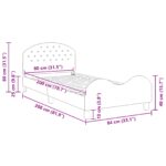 vidaXL Detský rám na posteľ s čelom Tmavo šedá 80 x 200 cm Zamat – Obrázok 10