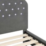 vidaXL Detský rám na posteľ s čelom Tmavo šedá 80 x 200 cm Zamat – Obrázok 8