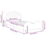 vidaXL Detský rám na posteľ s čelom Tmavo šedá 90 x 190 cm Zamat – Obrázok 10