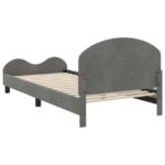 vidaXL Detský rám na posteľ s čelom Tmavo šedá 90 x 190 cm Zamat – Obrázok 7