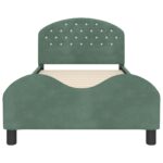 vidaXL Detský rám na posteľ s čelom Morská zelená 90 x 190 cm Zamat – Obrázok 5