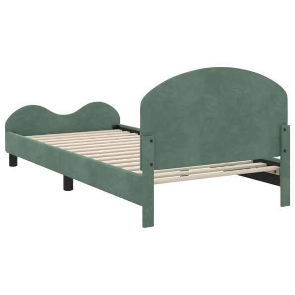 vidaXL Detský rám na posteľ s čelom Morská zelená 90 x 190 cm Zamat – Obrázok 7