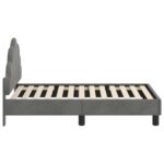vidaXL Rám detskej postele s čelom Tmavo šedá 70 x 140 cm Zamat – Obrázok 6