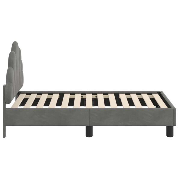 vidaXL Rám detskej postele s čelom Tmavo šedá 70 x 140 cm Zamat – Obrázok 6
