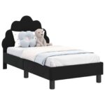 vidaXL Rám detskej postele s čelom Čierny 70 x 140 cm Zamat – Obrázok 2