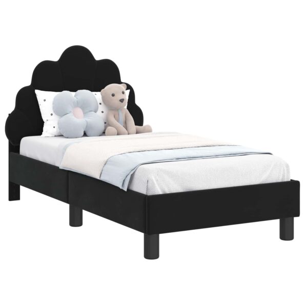 vidaXL Rám detskej postele s čelom Čierny 70 x 140 cm Zamat – Obrázok 2