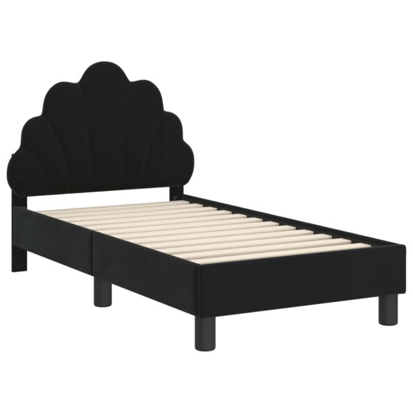 vidaXL Rám detskej postele s čelom Čierny 70 x 140 cm Zamat – Obrázok 4