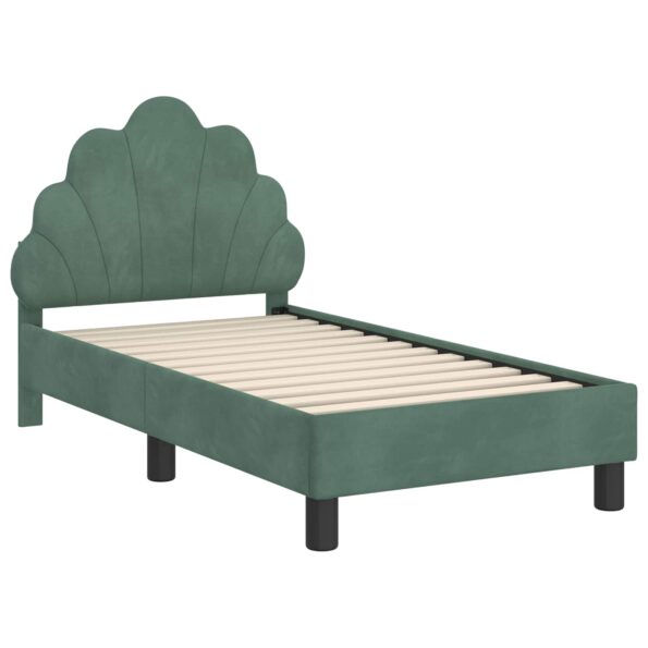 vidaXL Rám detskej postele s čelom Morská zelená 70 x 140 cm Zamat – Obrázok 4
