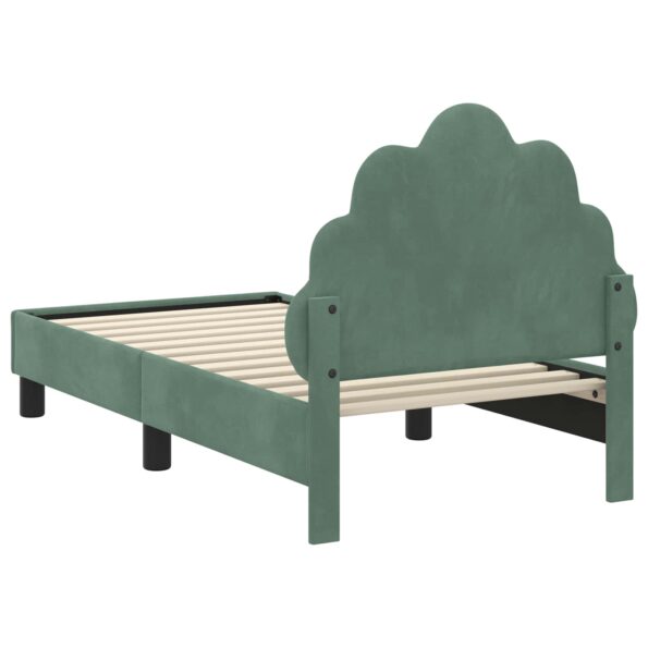 vidaXL Rám detskej postele s čelom Morská zelená 70 x 140 cm Zamat – Obrázok 7