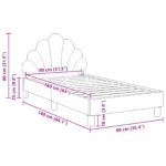 vidaXL Detský rám na posteľ s čelom Tmavo šedá 80 x 160 cm Zamat – Obrázok 10