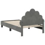 vidaXL Detský rám na posteľ s čelom Tmavo šedá 80 x 160 cm Zamat – Obrázok 7