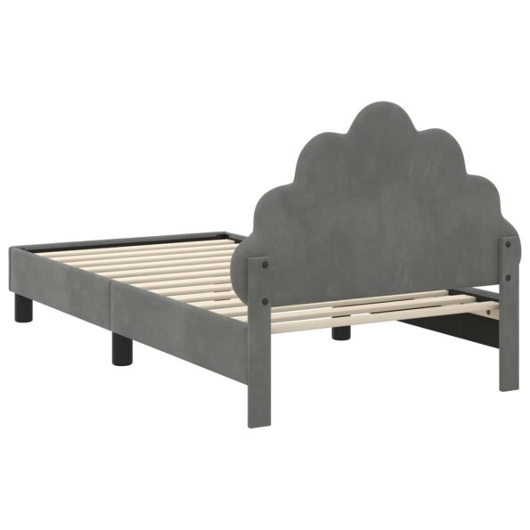 vidaXL Detský rám na posteľ s čelom Tmavo šedá 80 x 160 cm Zamat – Obrázok 7