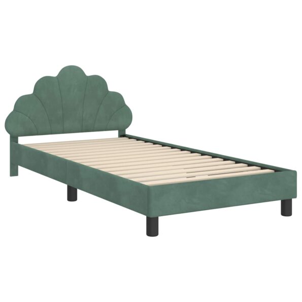 vidaXL Detský rám na posteľ s čelom Morská zelená 80 x 200 cm Zamat – Obrázok 4