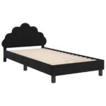 vidaXL Detský rám na posteľ s čelom Čierny 90 x 190 cm Zamat – Obrázok 4