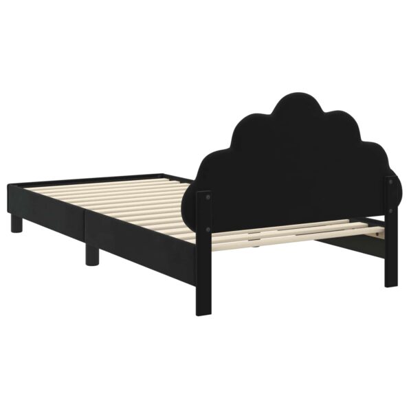 vidaXL Detský rám na posteľ s čelom Čierny 90 x 190 cm Zamat – Obrázok 7