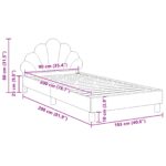 vidaXL Detský rám na posteľ s čelom Tmavo šedá 90 x 200 cm Zamat – Obrázok 10