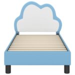 vidaXL Rám detskej postele s čelom Modrá 70 x 140 cm PU – Obrázok 5