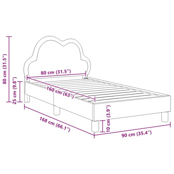 vidaXL Detský rám na posteľ s čelom Modrá 80 x 160 cm PU – Obrázok 10
