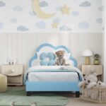 vidaXL Detský rám na posteľ s čelom Modrá 80 x 160 cm PU – Obrázok 3