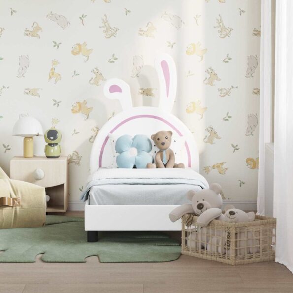 vidaXL Rám detskej postele s čelom Biela 70 x 140 cm PU – Obrázok 3