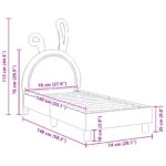 vidaXL Rám detskej postele s čelom Svetlosivá 70 x 140 cm PU – Obrázok 10