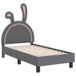 vidaXL Rám detskej postele s čelom Svetlosivá 70 x 140 cm PU – Obrázok 4