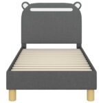 vidaXL Rám detskej postele s čelom Tmavo šedá 70 x 140 cm látka – Obrázok 5