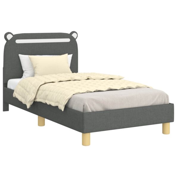 vidaXL Detský rám na posteľ s čelom Tmavo šedá 80 x 160 cm látka – Obrázok 2
