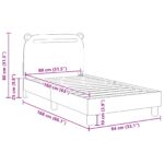 vidaXL Detský rám na posteľ s čelom Čierna 80 x 160 cm látka – Obrázok 10