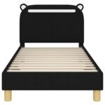 vidaXL Detský rám na posteľ s čelom Čierna 80 x 160 cm látka – Obrázok 5