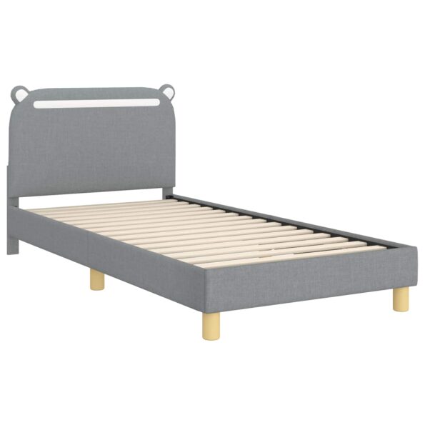 vidaXL Detský rám na posteľ s čelom Svetlosivá 80 x 200 cm látka – Obrázok 4