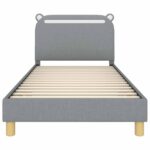 vidaXL Detský rám na posteľ s čelom Svetlosivá 80 x 200 cm látka – Obrázok 5