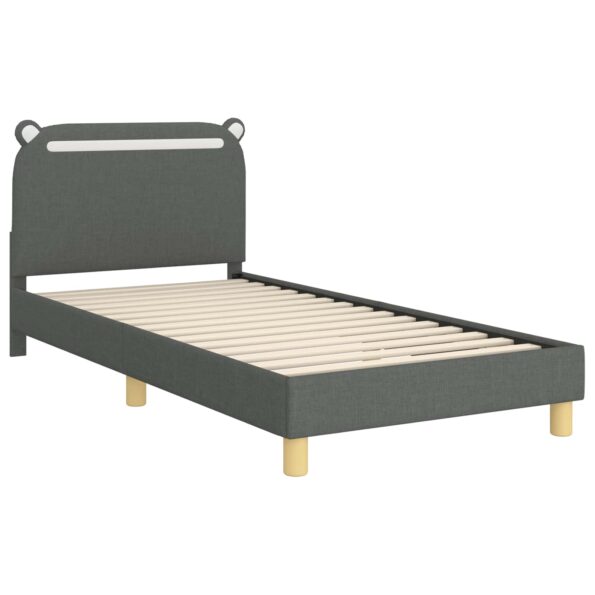 vidaXL Detský rám na posteľ s čelom Tmavo šedá 80 x 200 cm látka – Obrázok 4