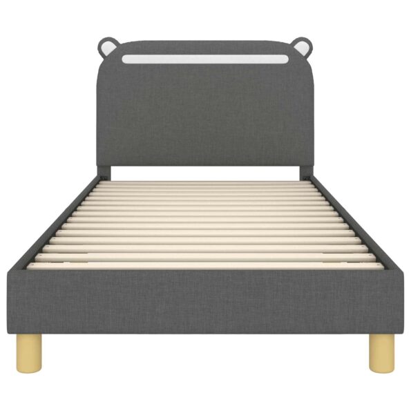 vidaXL Detský rám na posteľ s čelom Tmavo šedá 80 x 200 cm látka – Obrázok 5