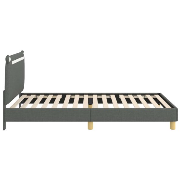 vidaXL Detský rám na posteľ s čelom Tmavo šedá 80 x 200 cm látka – Obrázok 6