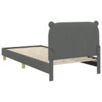 vidaXL Detský rám na posteľ s čelom Tmavo šedá 80 x 200 cm látka – Obrázok 7