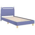 vidaXL Detský rám na posteľ s čelom Modrá džínovina 80 x 200 cm látka – Obrázok 4