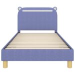 vidaXL Detský rám na posteľ s čelom Modrá džínovina 80 x 200 cm látka – Obrázok 5