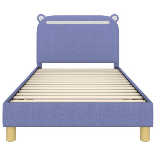 vidaXL Detský rám na posteľ s čelom Modrá džínovina 80 x 200 cm látka – Obrázok 5