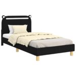 vidaXL Detský rám na posteľ s čelom Čierna 90 x 190 cm látka – Obrázok 2