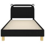 vidaXL Detský rám na posteľ s čelom Čierna 90 x 190 cm látka – Obrázok 5