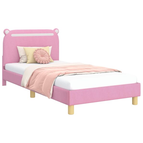 vidaXL Detský rám na posteľ s čelom Ružová 90 x 190 cm látka – Obrázok 2