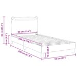 vidaXL Detský rám na posteľ s čelom Tmavo šedá 90 x 200 cm látka – Obrázok 10