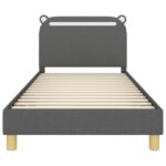 vidaXL Detský rám na posteľ s čelom Tmavo šedá 90 x 200 cm látka – Obrázok 5
